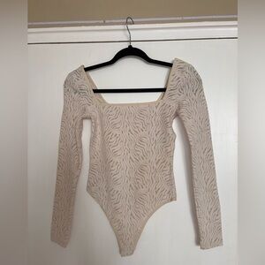 Babaton Cream Patterned Bodysuit